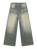 Men's Vintage Wash Wide Leg Jeans