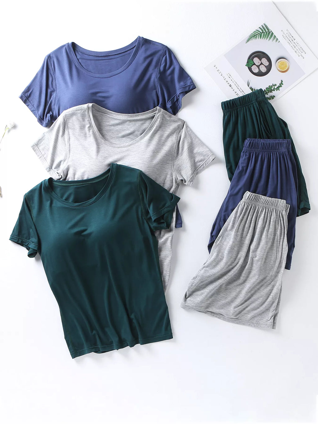 Women's Shorts Set – Padded Modal Tee & Shorts