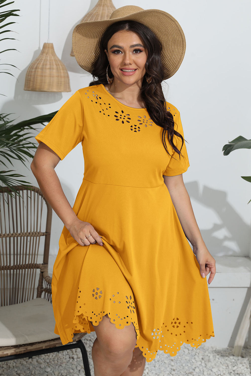 Women's Plus Size Openwork Dress