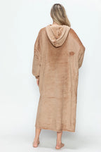 Women's Hooded Midi Lounge Dress with Pockets