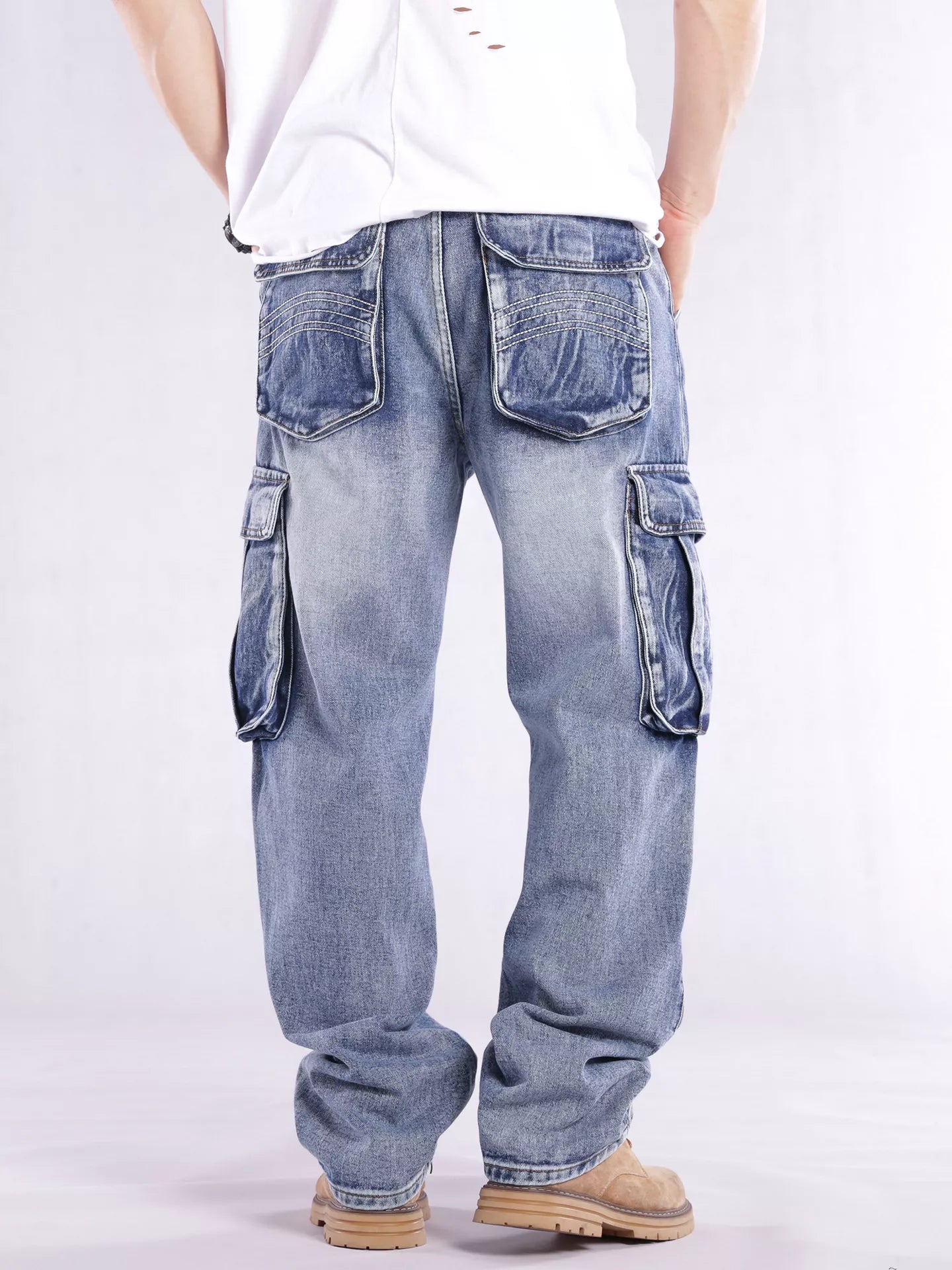 Men's Cargo Jeans Loose Fit