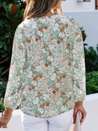 Women's Floral Print V-Neck Blouse Plus Size