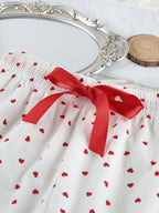 Women's Loungewear Heart Print Cotton Set