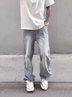 Men's Full Size Washed Wide Leg Jeans Plus Size