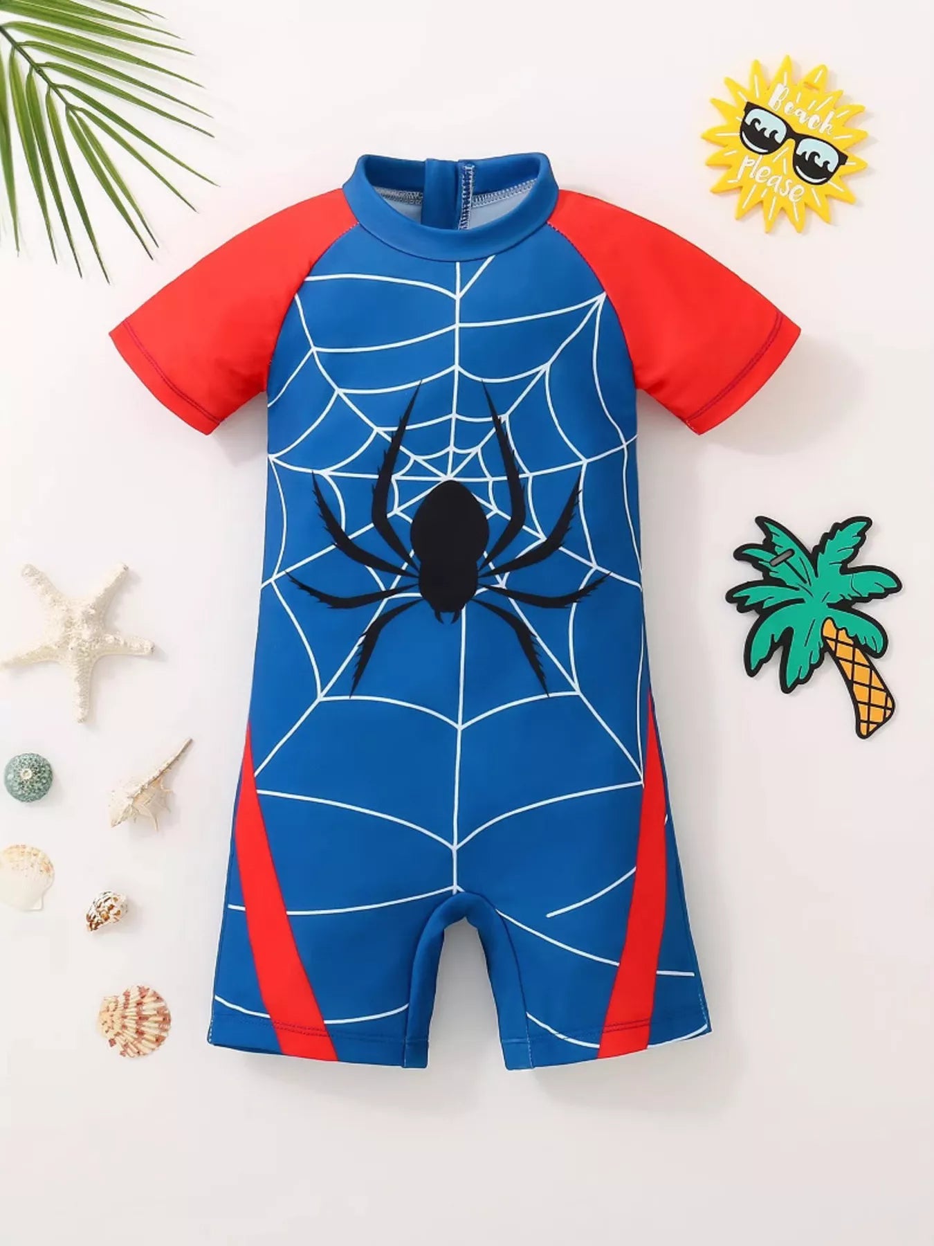 Children's Spider-Man Short Sleeve One-Piece Swimsuit