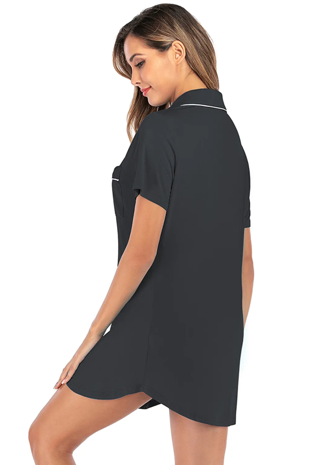 Women's Lounge Dress with Contrast Piping