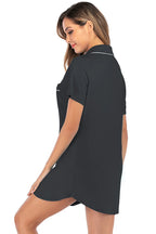 Women's Lounge Dress with Contrast Piping