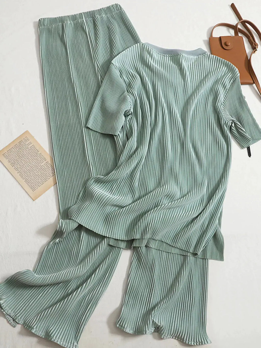 Short Sleeve T-Shirt and Pants Set by Trendsi