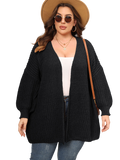 Women's Cardigan - Plus Size Open Front Knit