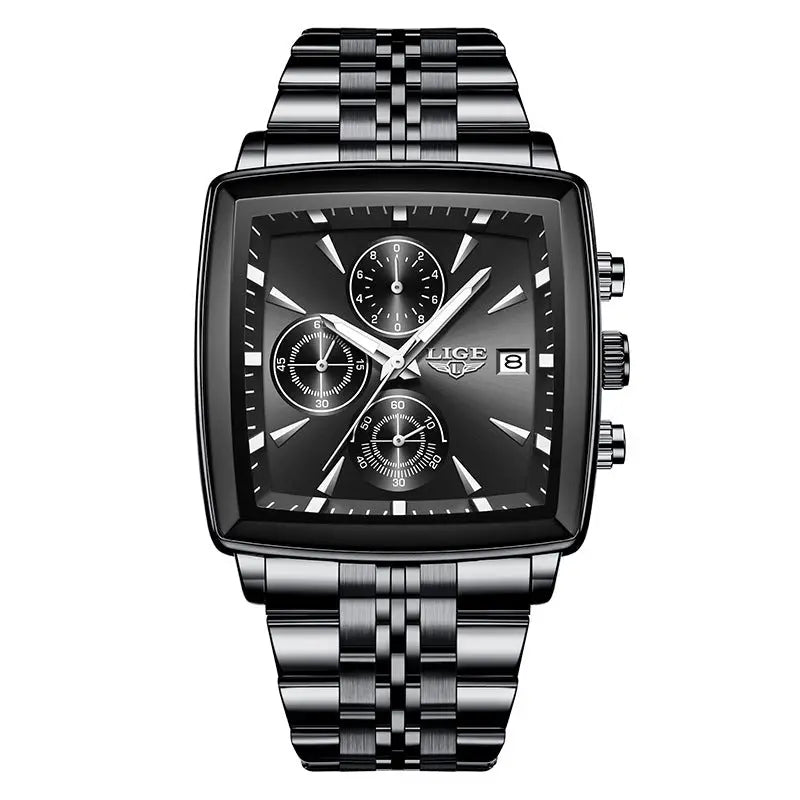 Men's Large Dial Square Business Watch – Bold & Elegant Dropshipman