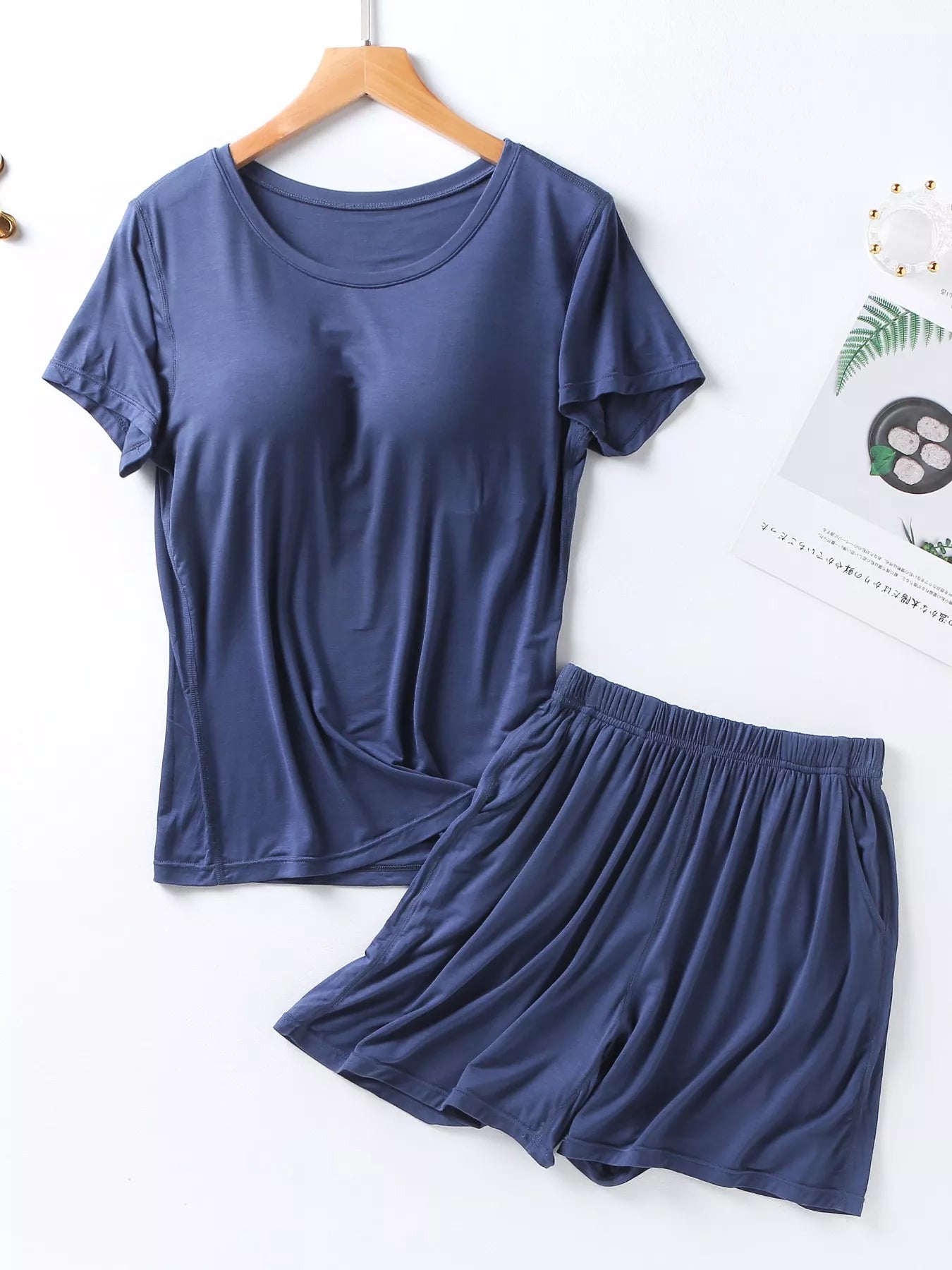 Women's Shorts Set – Padded Modal Tee & Shorts