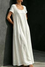 Women's Maxi Dress – Loose Casual Short Sleeve