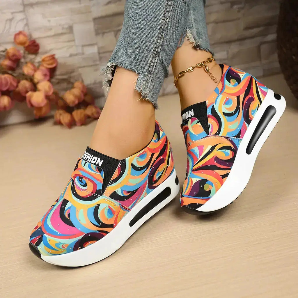 Women’s Platform Sneakers with Abstract Design by Parfymia