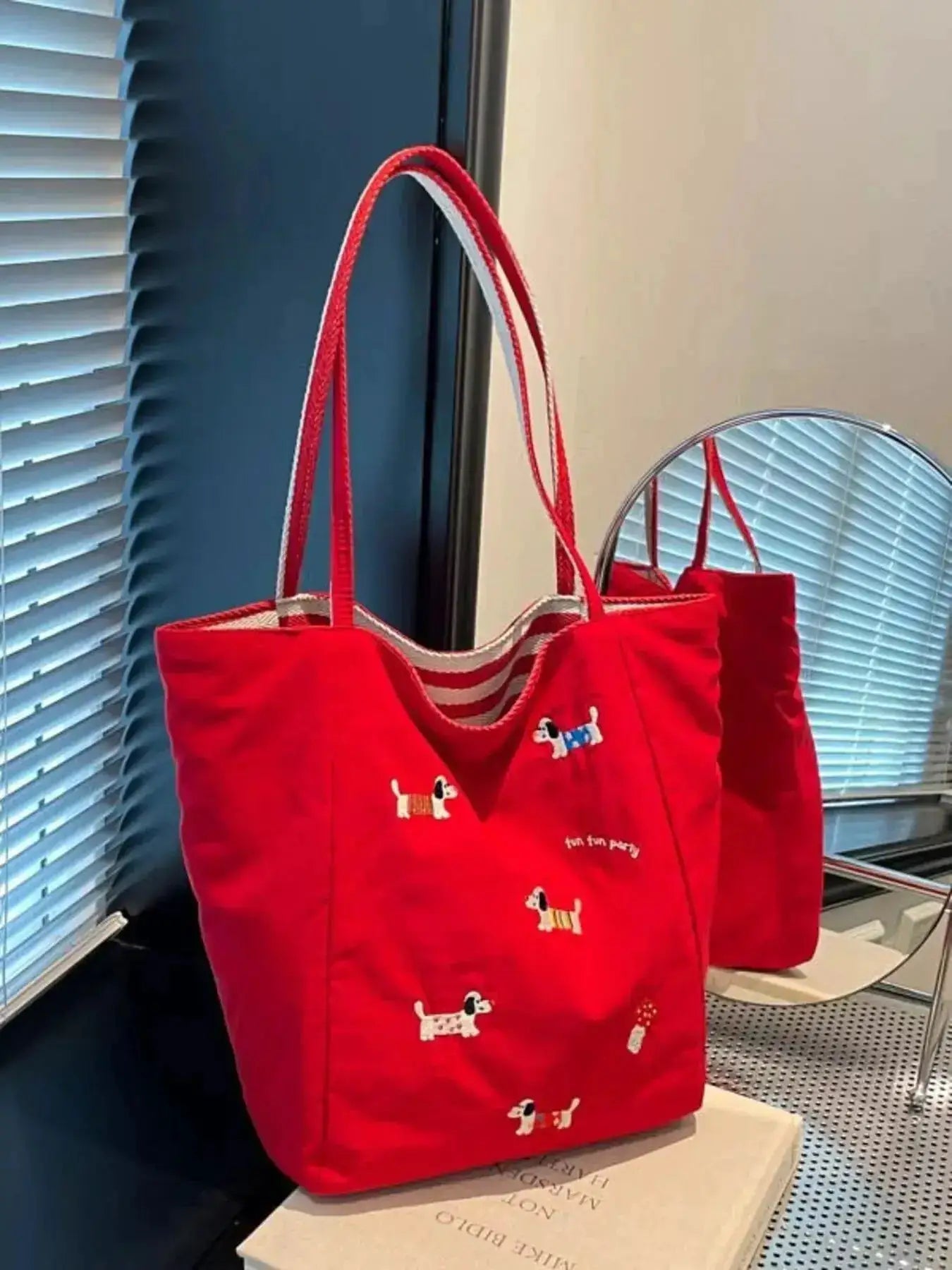 Embroidered Dachshund Shoulder Bag by Parfymia