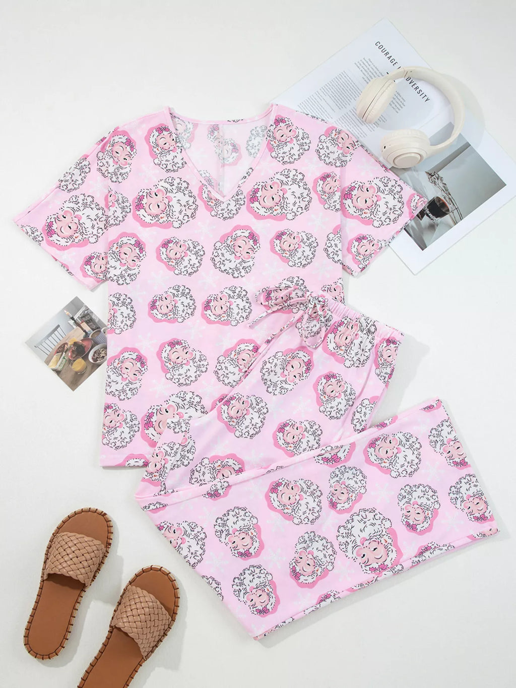 Women's Loungewear Santa Claus Print Set