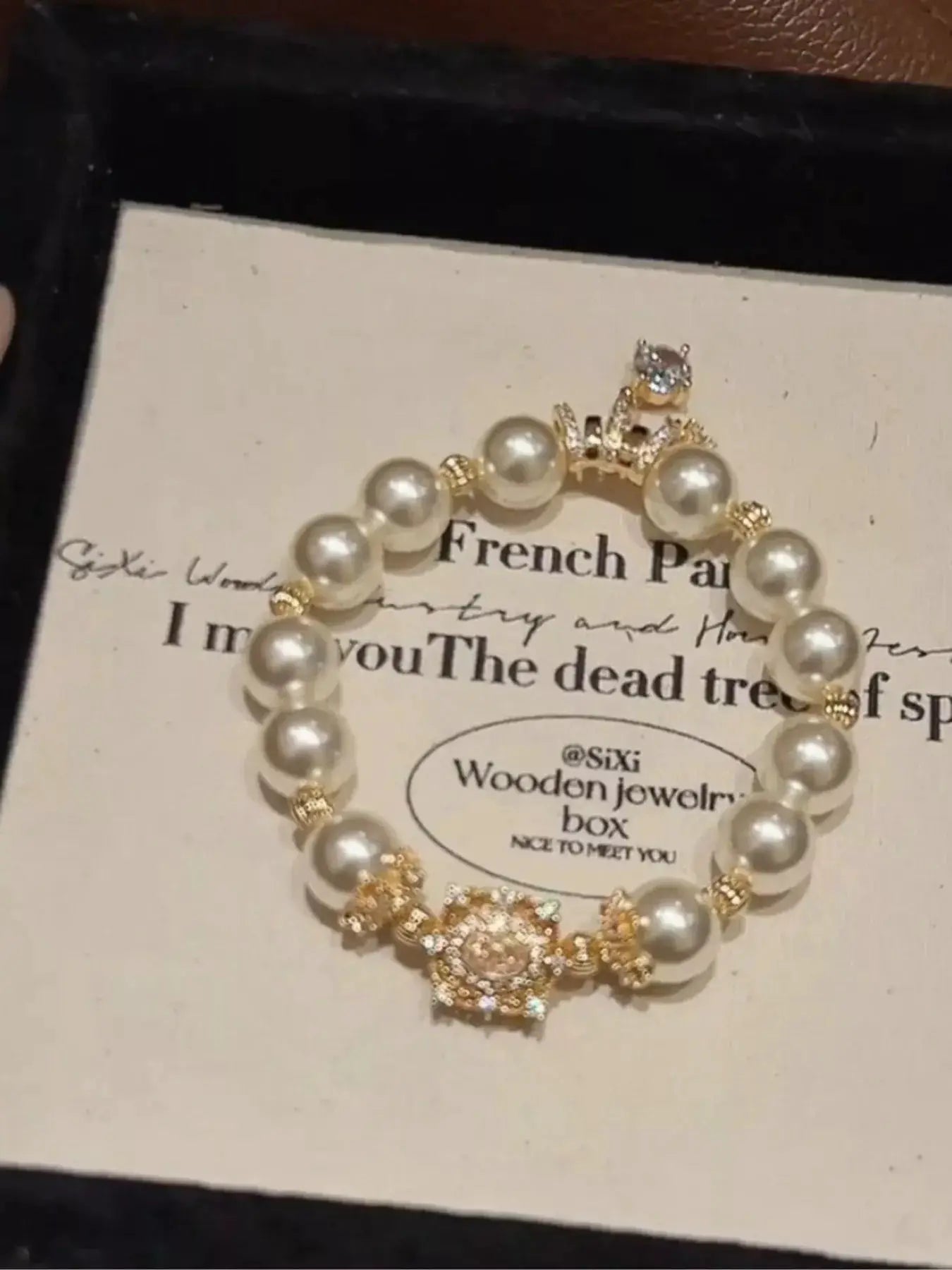 18K Gold Plated Pearl Bracelet With Sparkling Zircon Accents — Parfymia