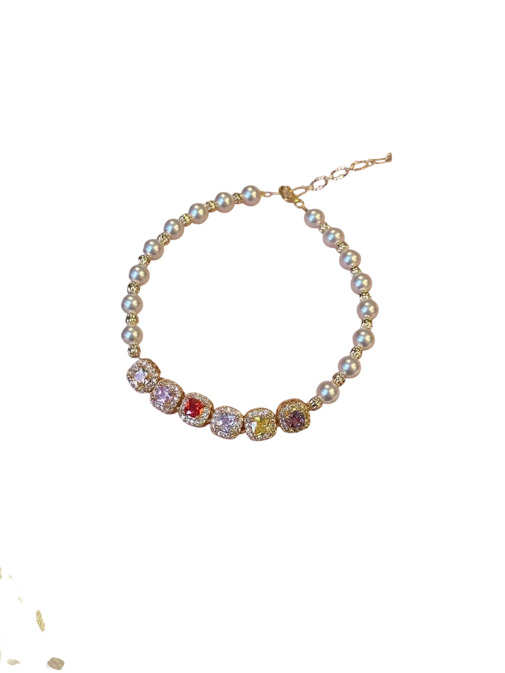 Women's Pearl & Zircon Adjustable Bracelet