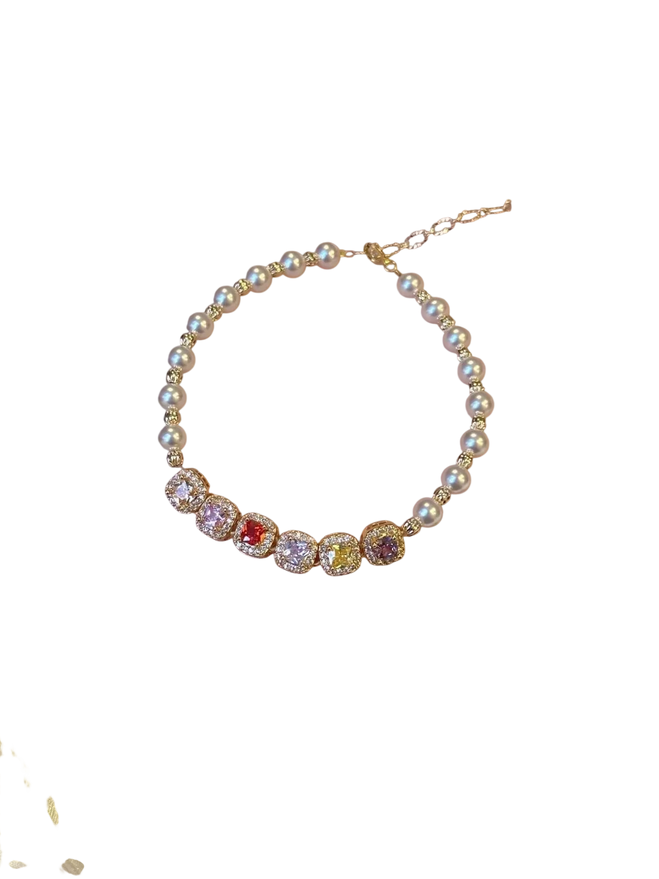 Pearl & Zircon Adjustable Bracelet