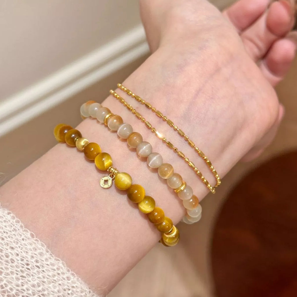 Women's Tiger Eye Beaded Bracelet