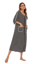 Women's Midi Dress – Round Neck Three-Quarter Sleeve