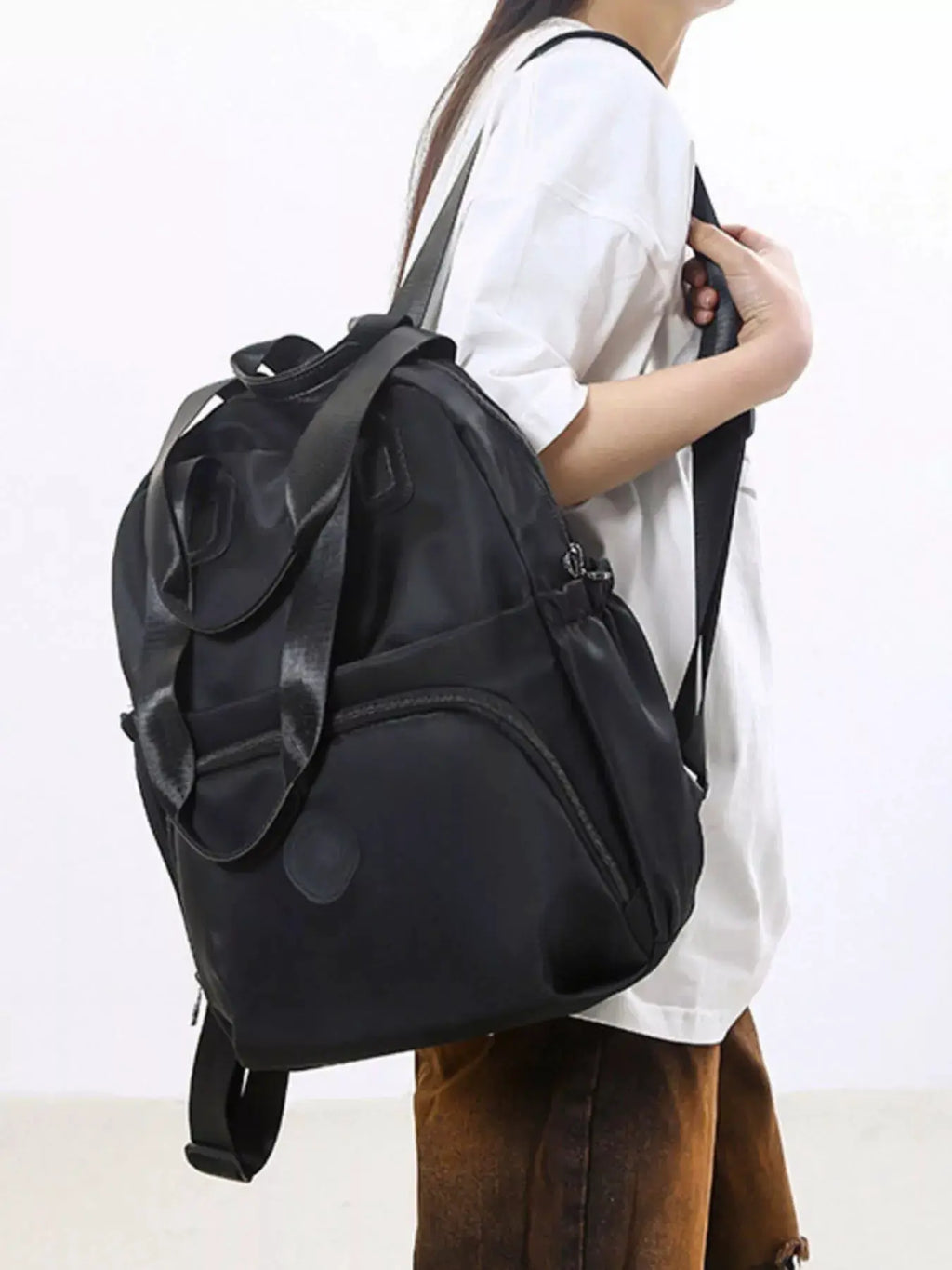 Lightweight Solid Color Oxford Backpack For Daily Use — Parfymia