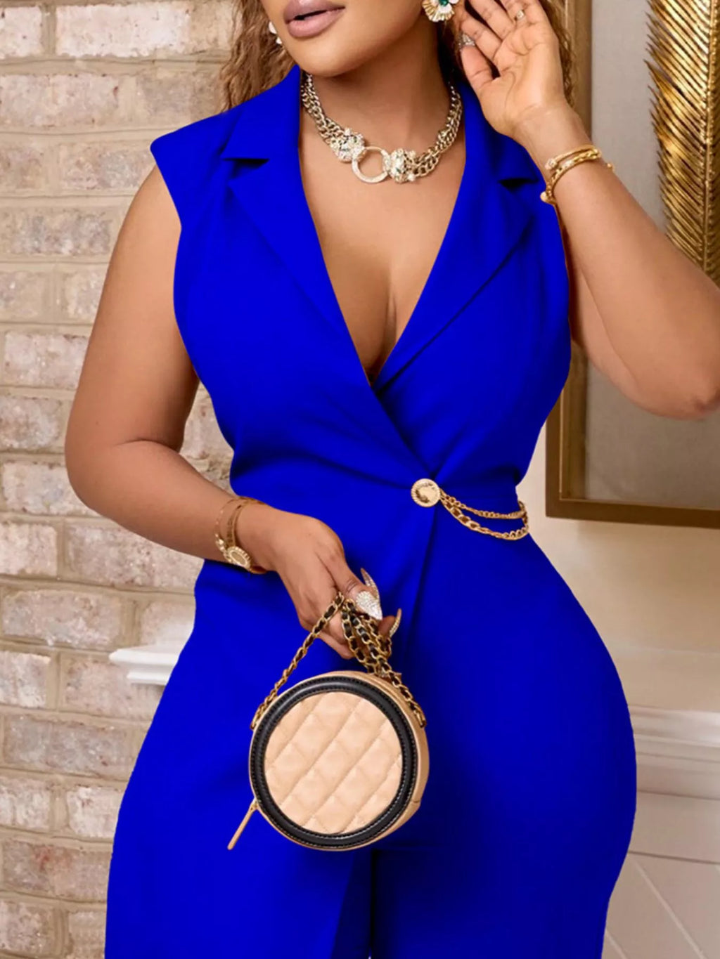 Women's Asymmetrical Blazer Jumpsuit