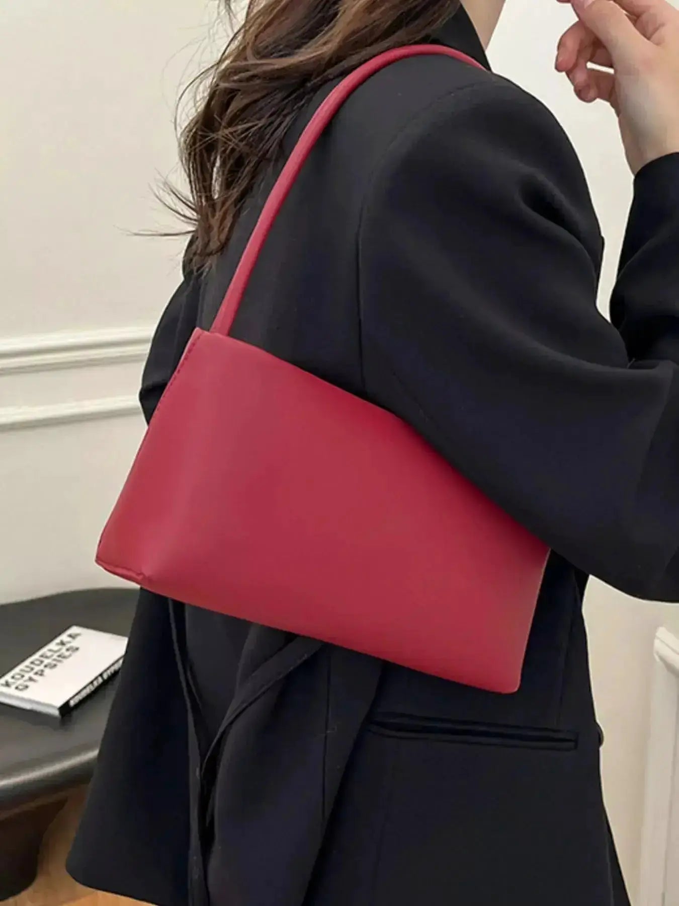 Leather Rectangular Shoulder Bag by Parfymia