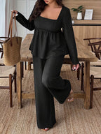 Women's Plus Size Pants Two-Piece Set