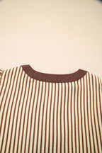 Women's Midi Dress – Striped Flutter Sleeve