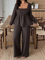 Women's Plus Size Pants Two-Piece Set