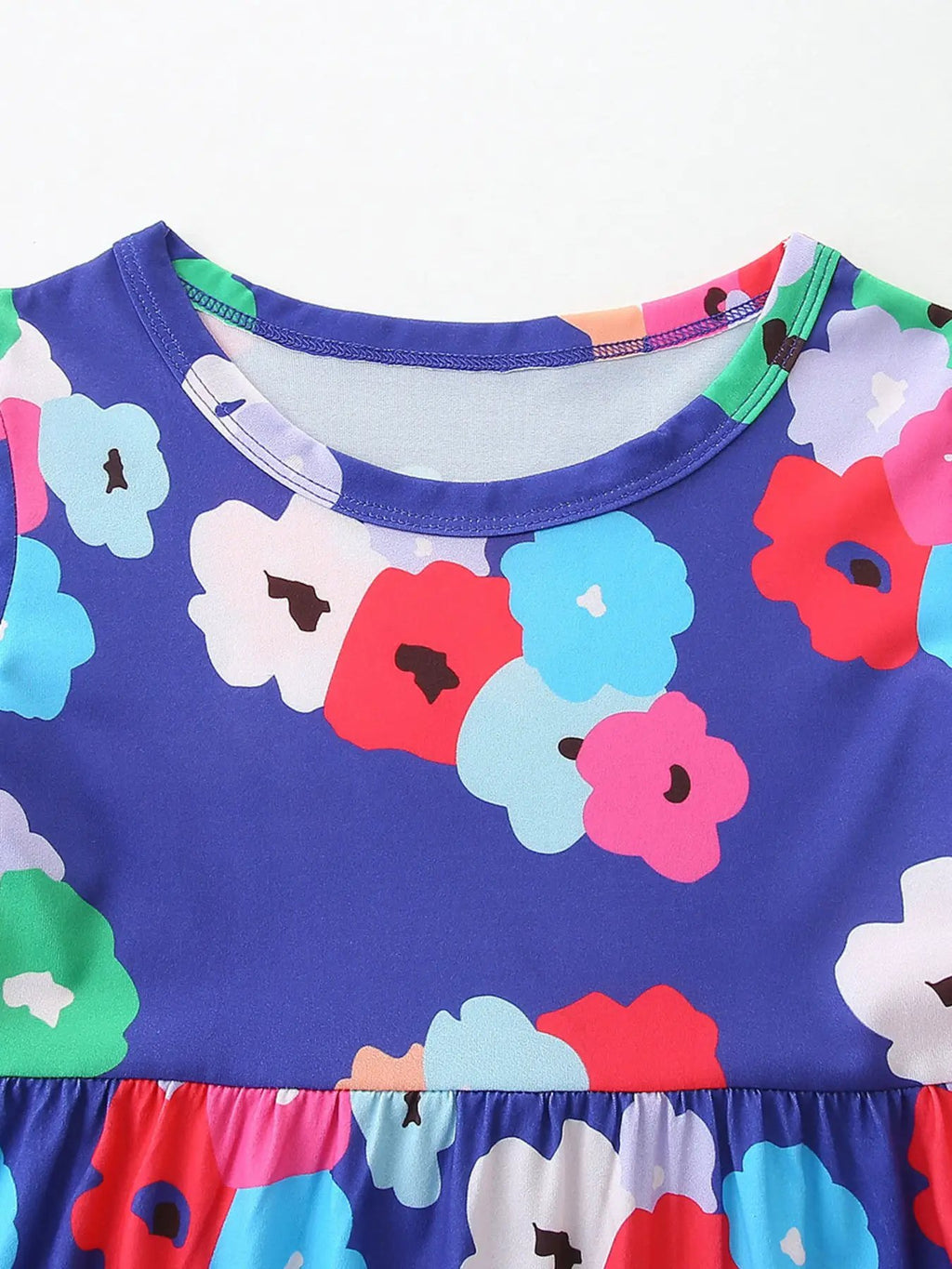 Girls Floral Print Short Sleeve Dress Casual Cute Everyday Wear — Parfymia