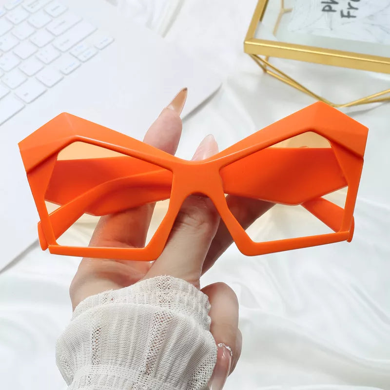 Women's Sunglasses – Oversized Geometric Orange