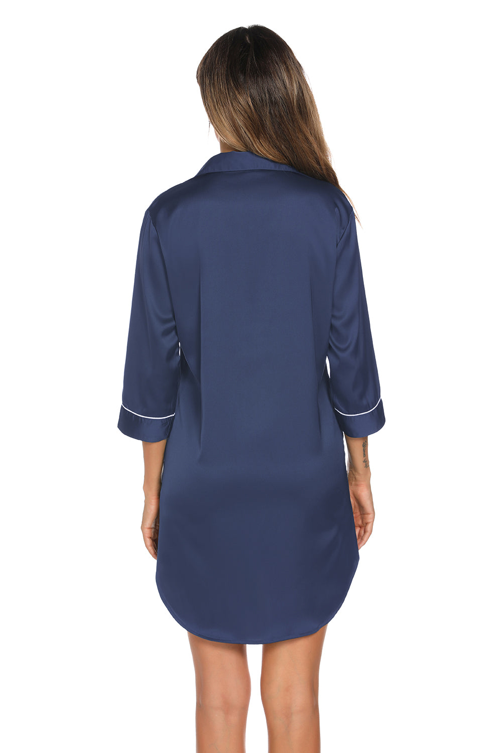 Women's Night Dress – Button-Up Collared