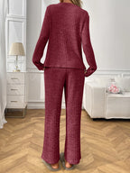 Women's Loungewear Set – Ribbed Long Sleeve