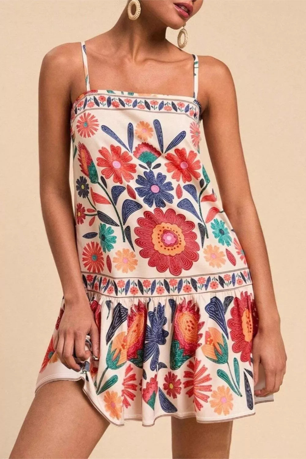 Women's Plus Size Floral Mini Dress