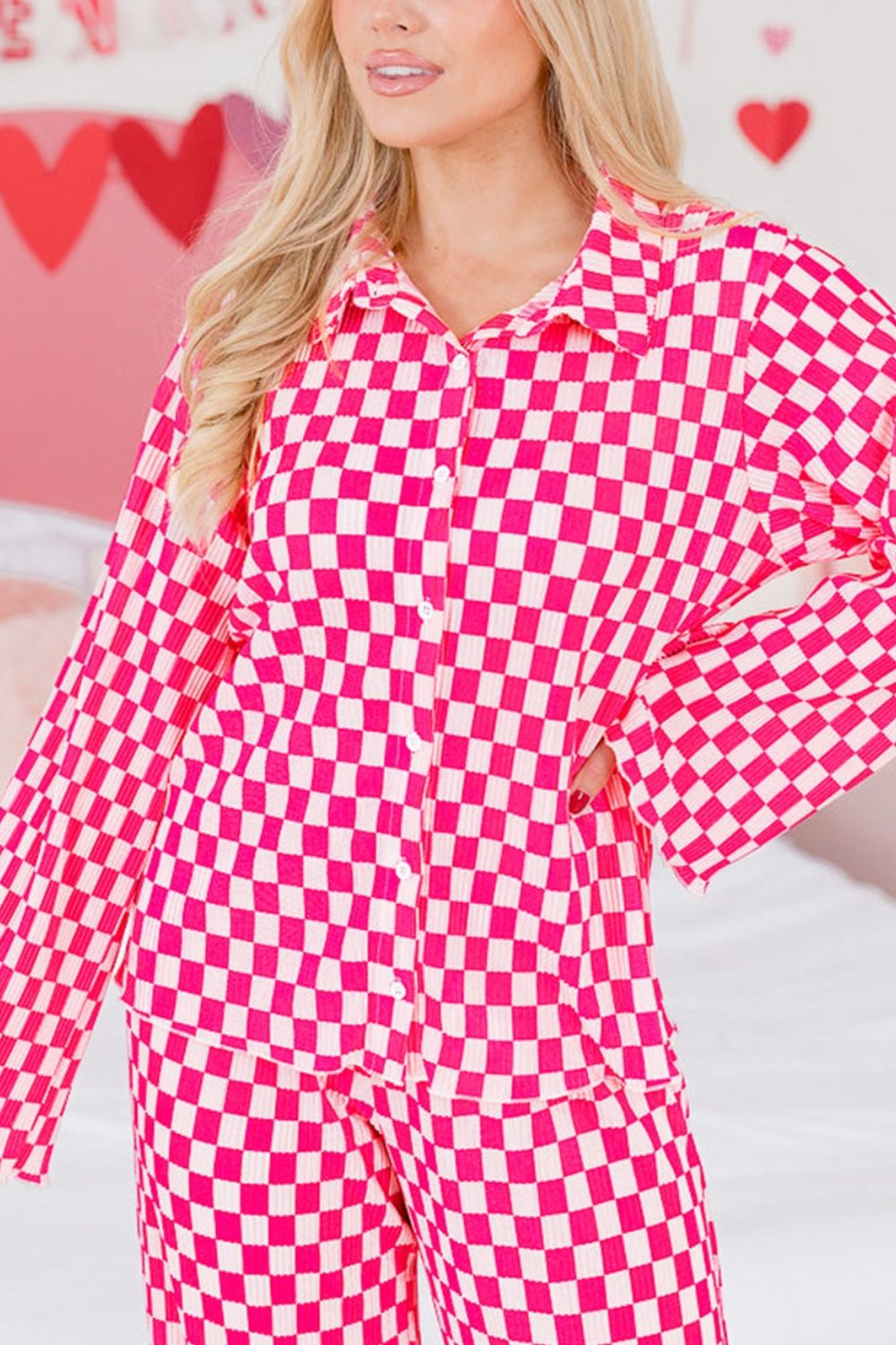 Women's Pants Set – Checkerboard Print