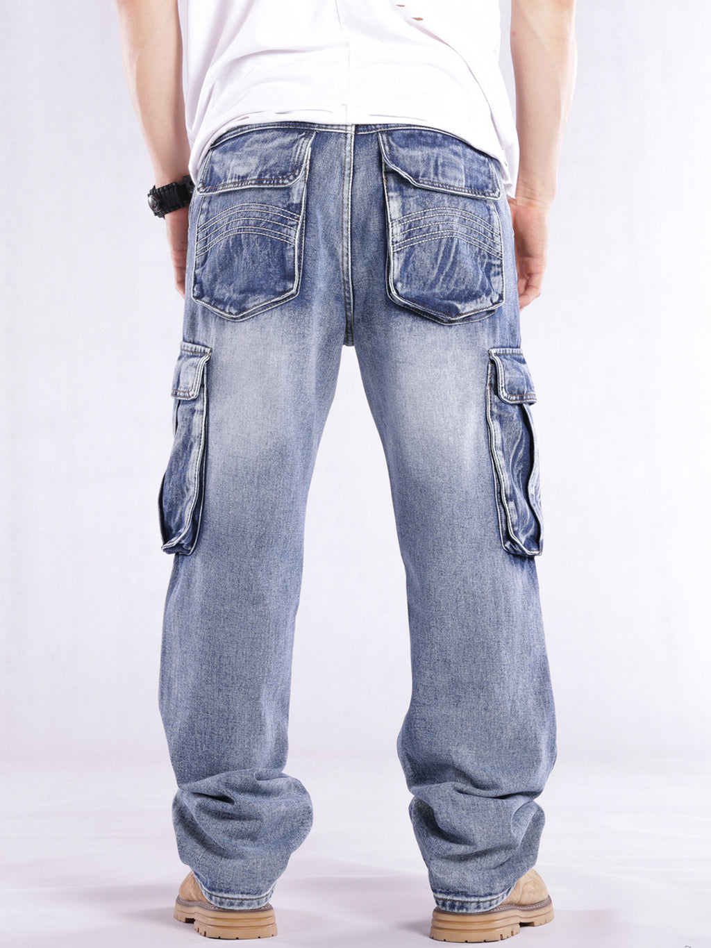 Men's Cargo Jeans Loose Fit