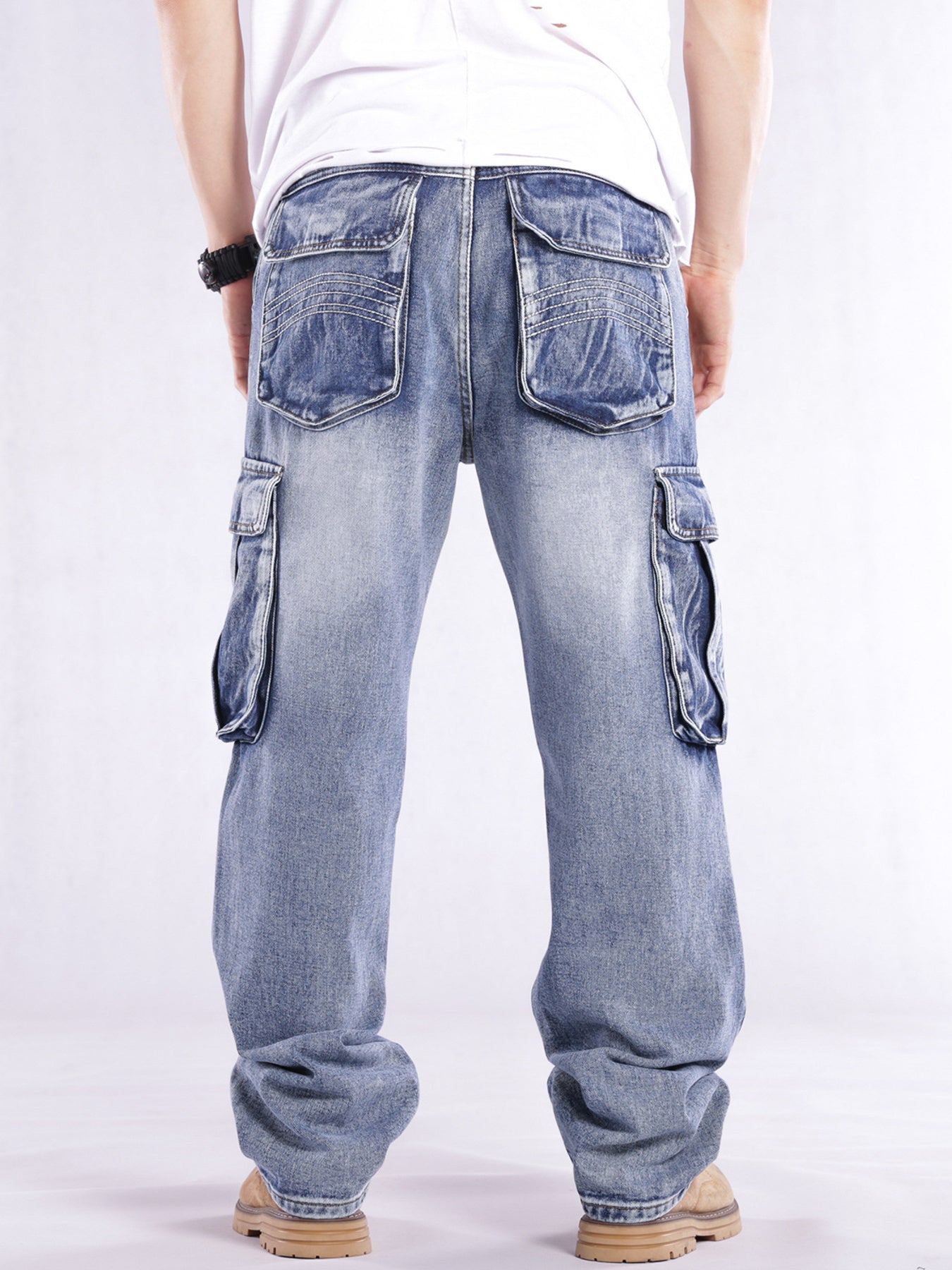 Men's Cargo Jeans Loose Fit
