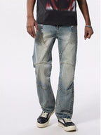 Men's Wide Leg Jeans – Washed Light Blue