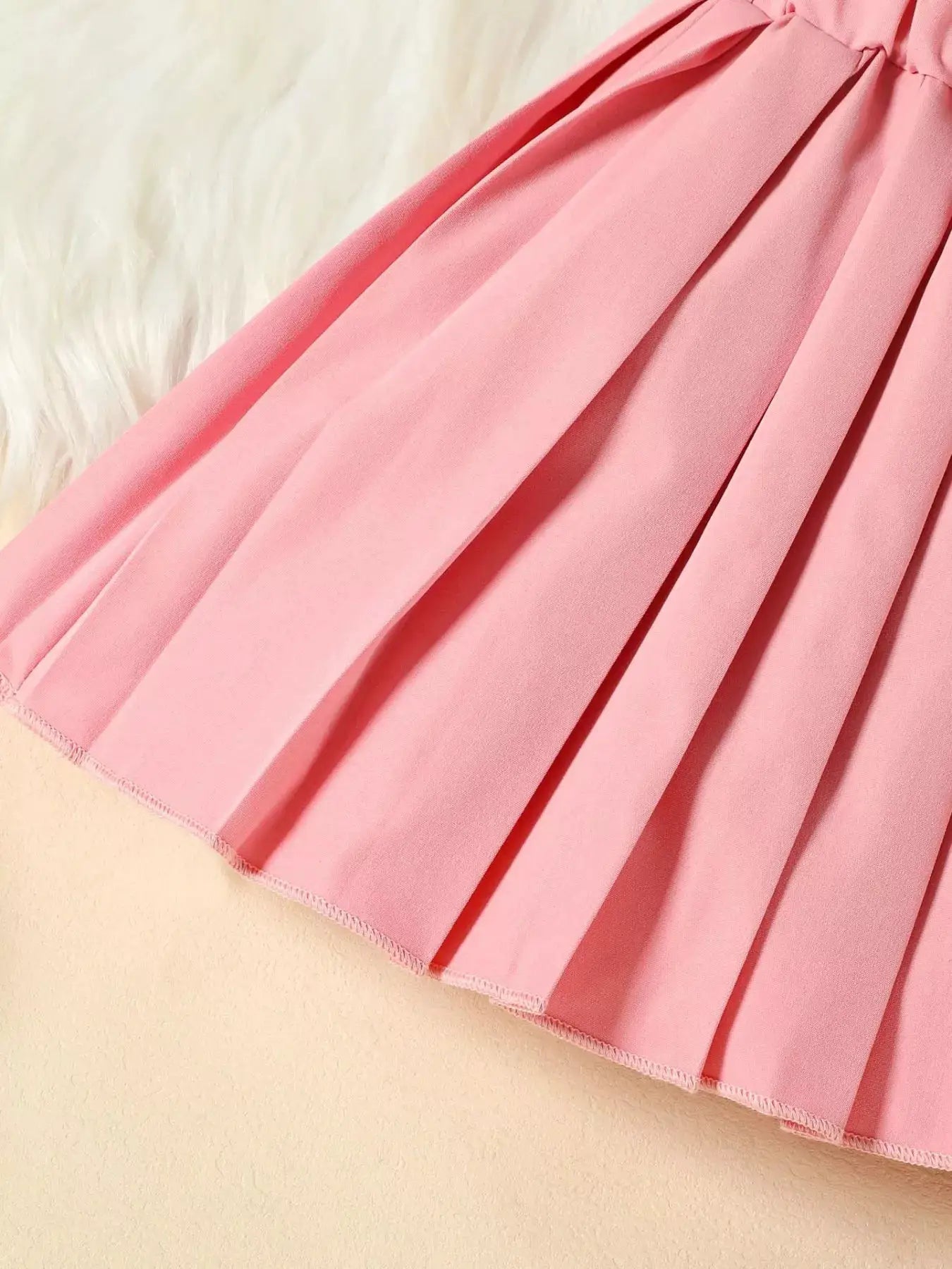 Girls Cami Top And Button Detail Pleated Skirt Set — Parfymia