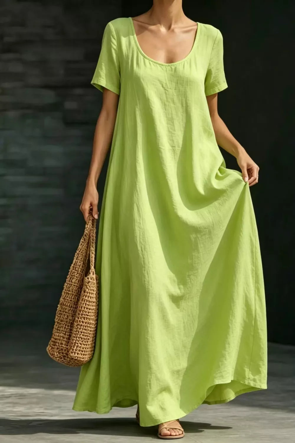 Women's Maxi Dress – Loose Casual Short Sleeve