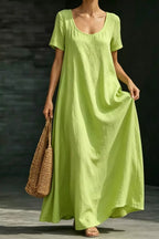 Women's Maxi Dress – Loose Casual Short Sleeve