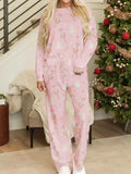 Christmas Tree Nutcracker Print Lounge Set Top and Pants