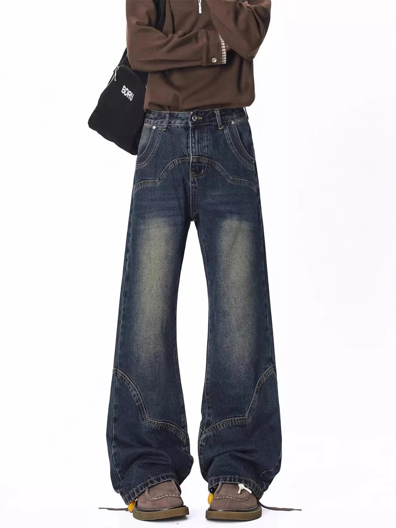 Men's Pants Wide Leg Vintage Wash