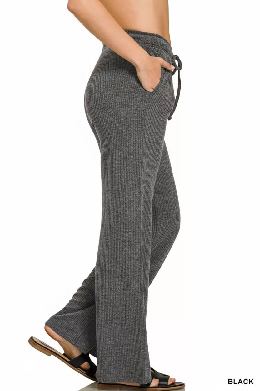 Women's Lounge Pants – Ribbed Drawstring