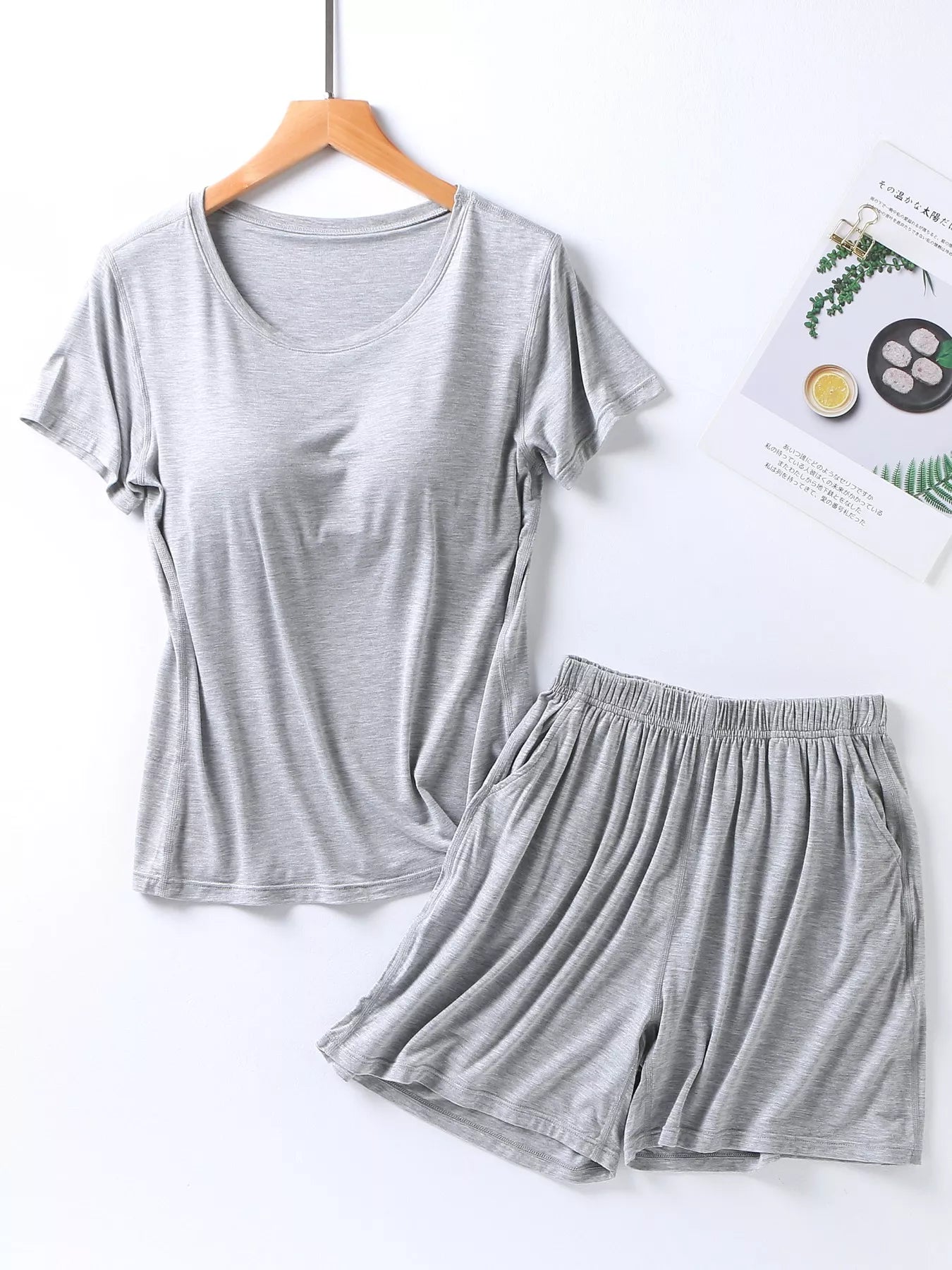 Women's Shorts Set – Padded Modal Tee & Shorts
