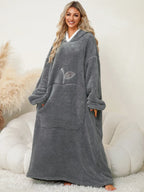 Women's Lounge Dress – Hooded Pocketed