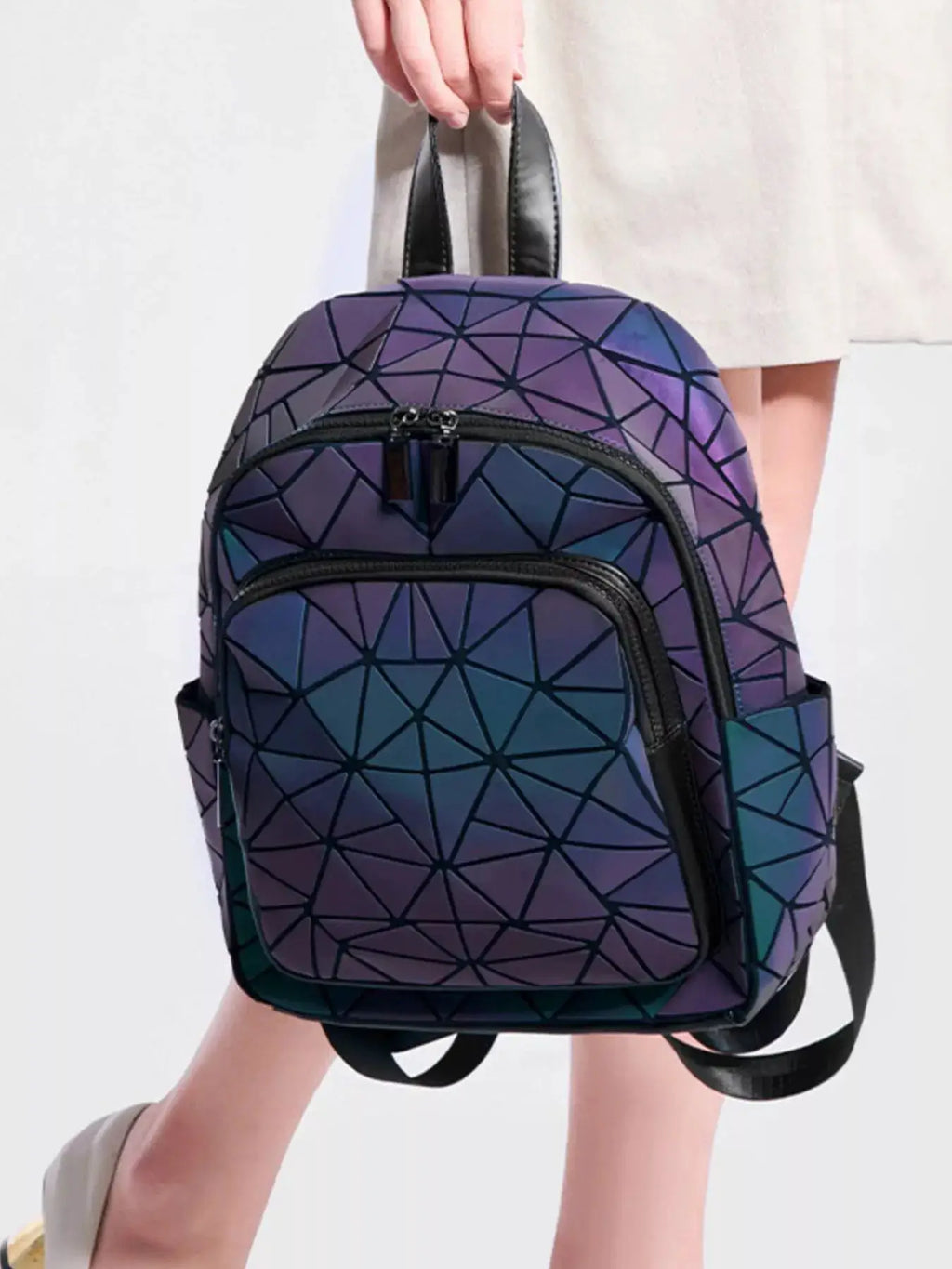 Geometric Backpack Bag by Trendsi