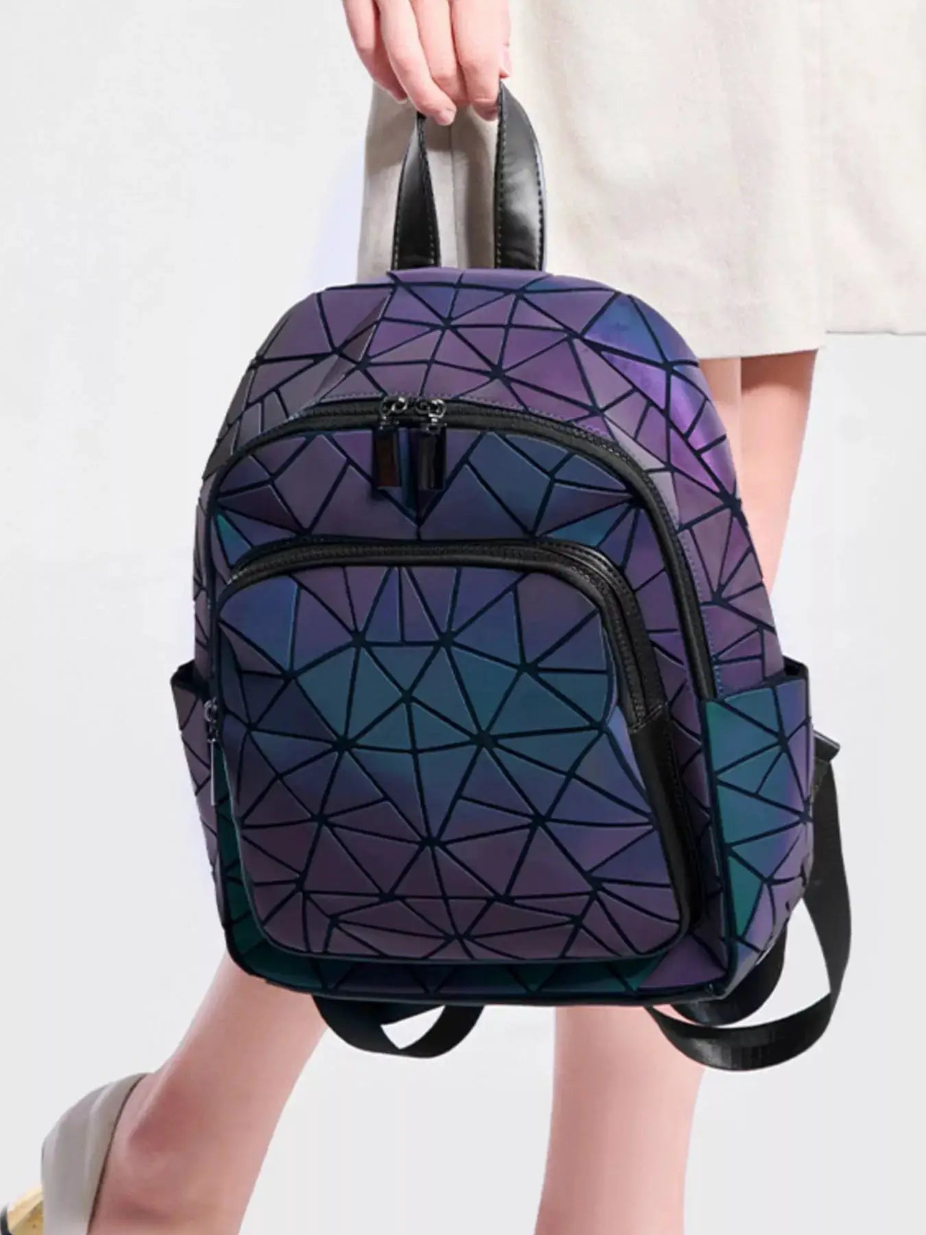 Geometric Backpack Bag by Trendsi