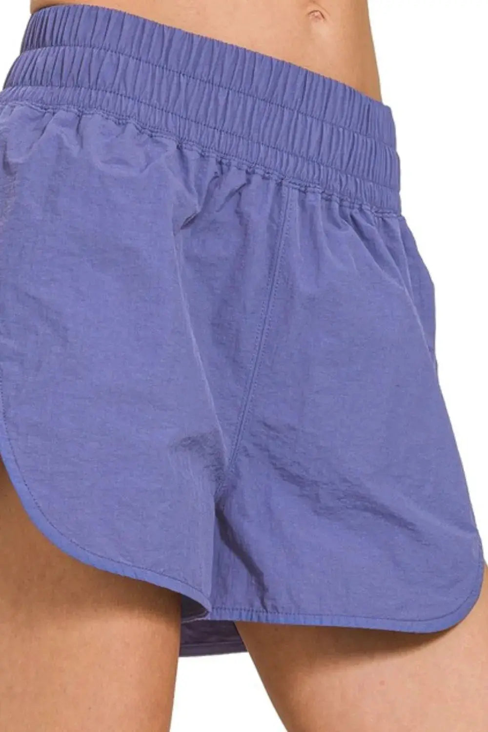Zenana Windbreaker Running Shorts With Smocked Waistband Women — Parfymia